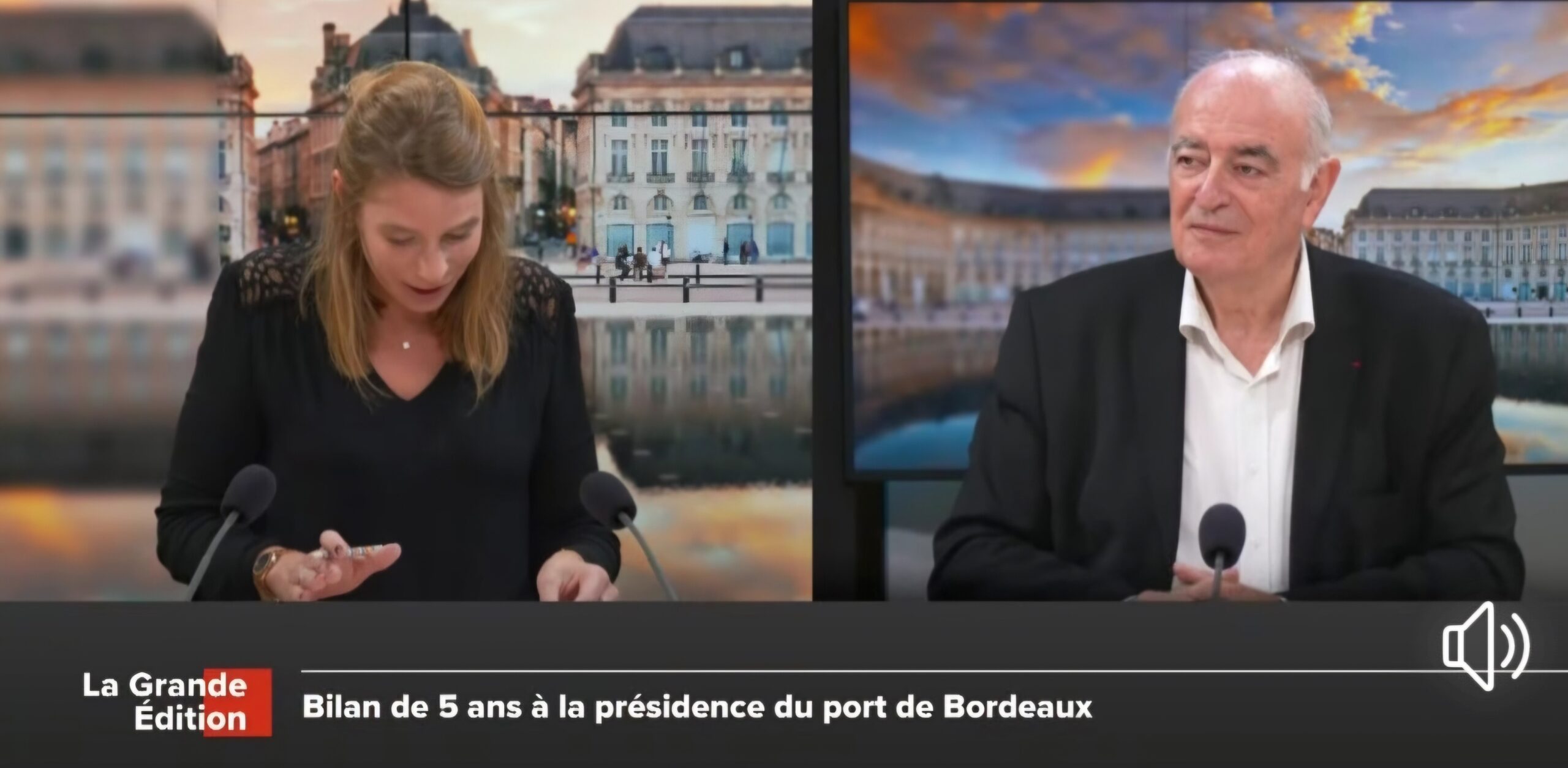 Les informations de TV7 : Mon interview pour parler du Port Center et du bilan de ma présidence du Grand Port Maritime de Bordeaux.